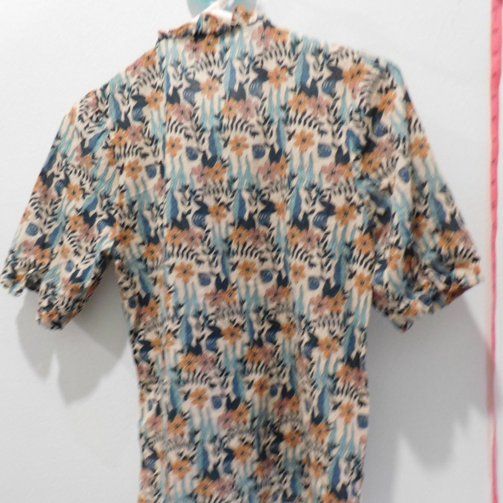 Acote Top - Frilled Collar, Floral Design Popover. Women's Size 0